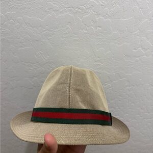 Gucci Web Accent Fedora Hat